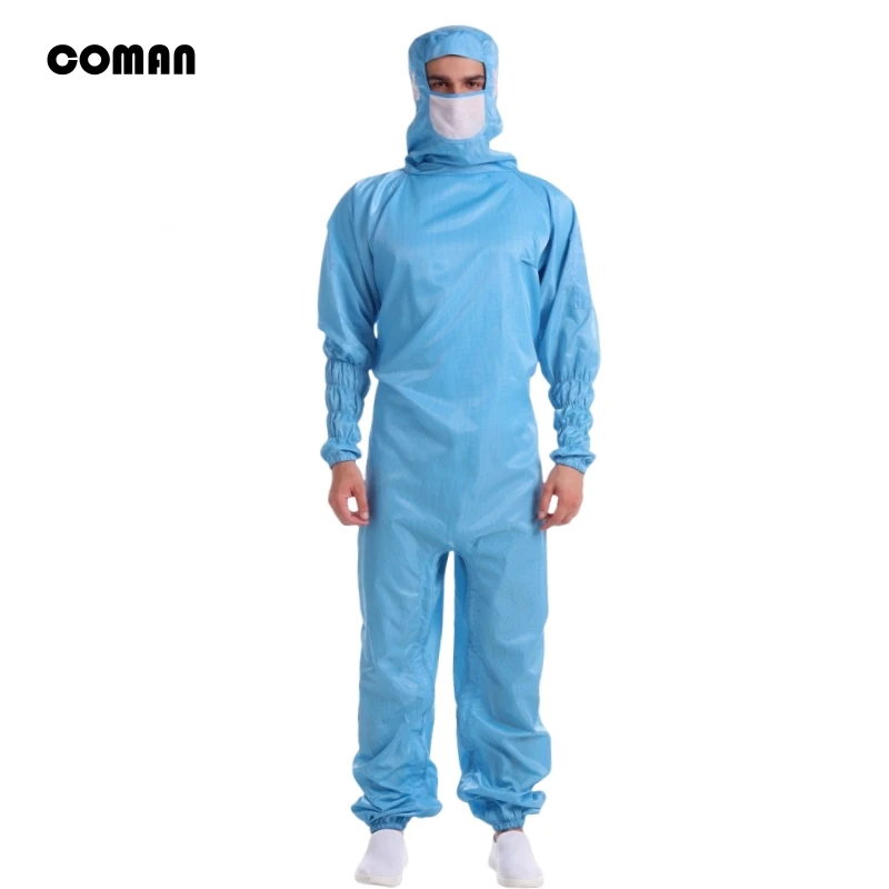 5pcs Professional food factory pharmaceutical factory anti-static clothing crotch opening all inclusive lattice clean suit