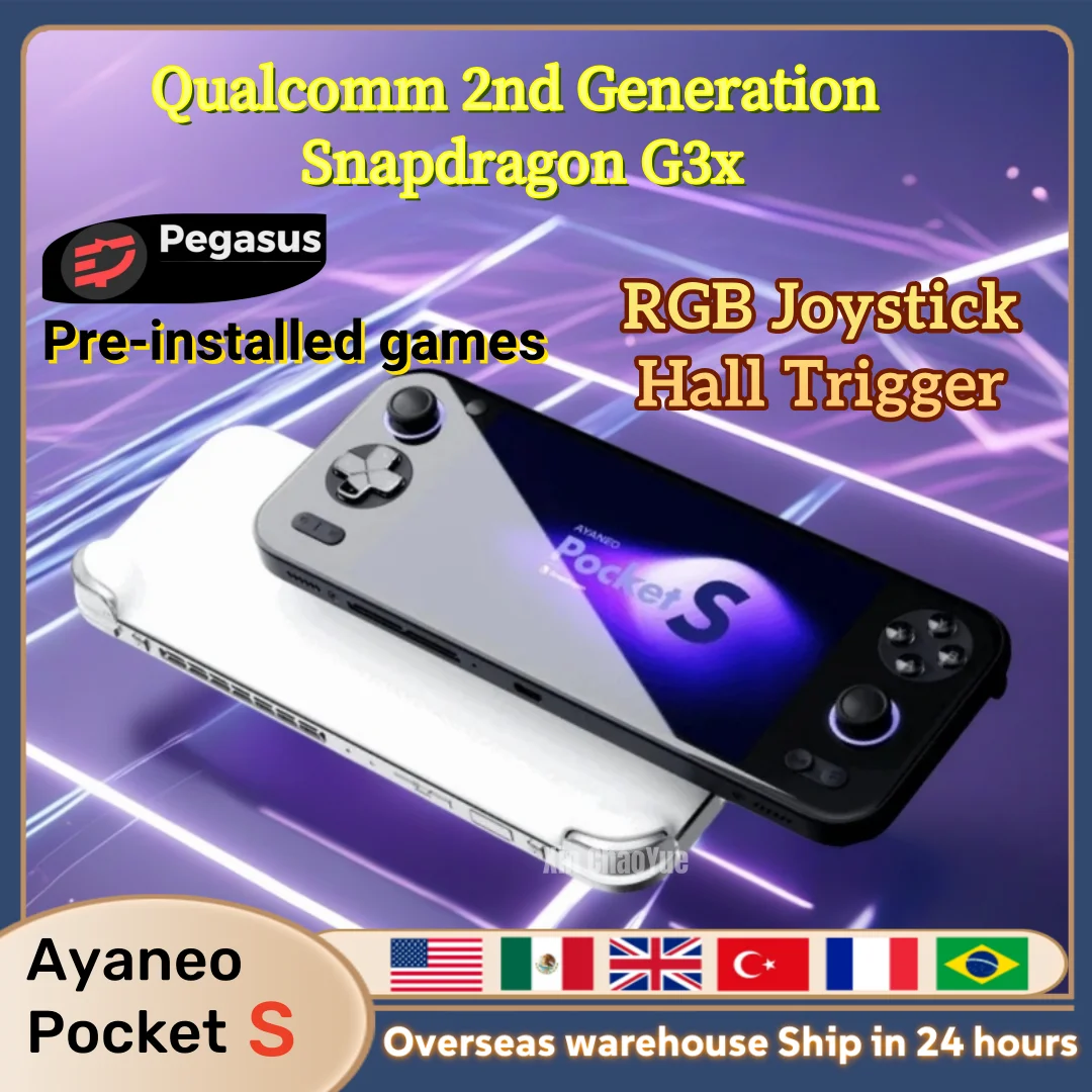 

AYANEO Pockets S Retro Handheld Game Console Video Player Android G3X Gen2 1440P Hall rocker BT 5.3 DP 1.4 video output PS2 PSP