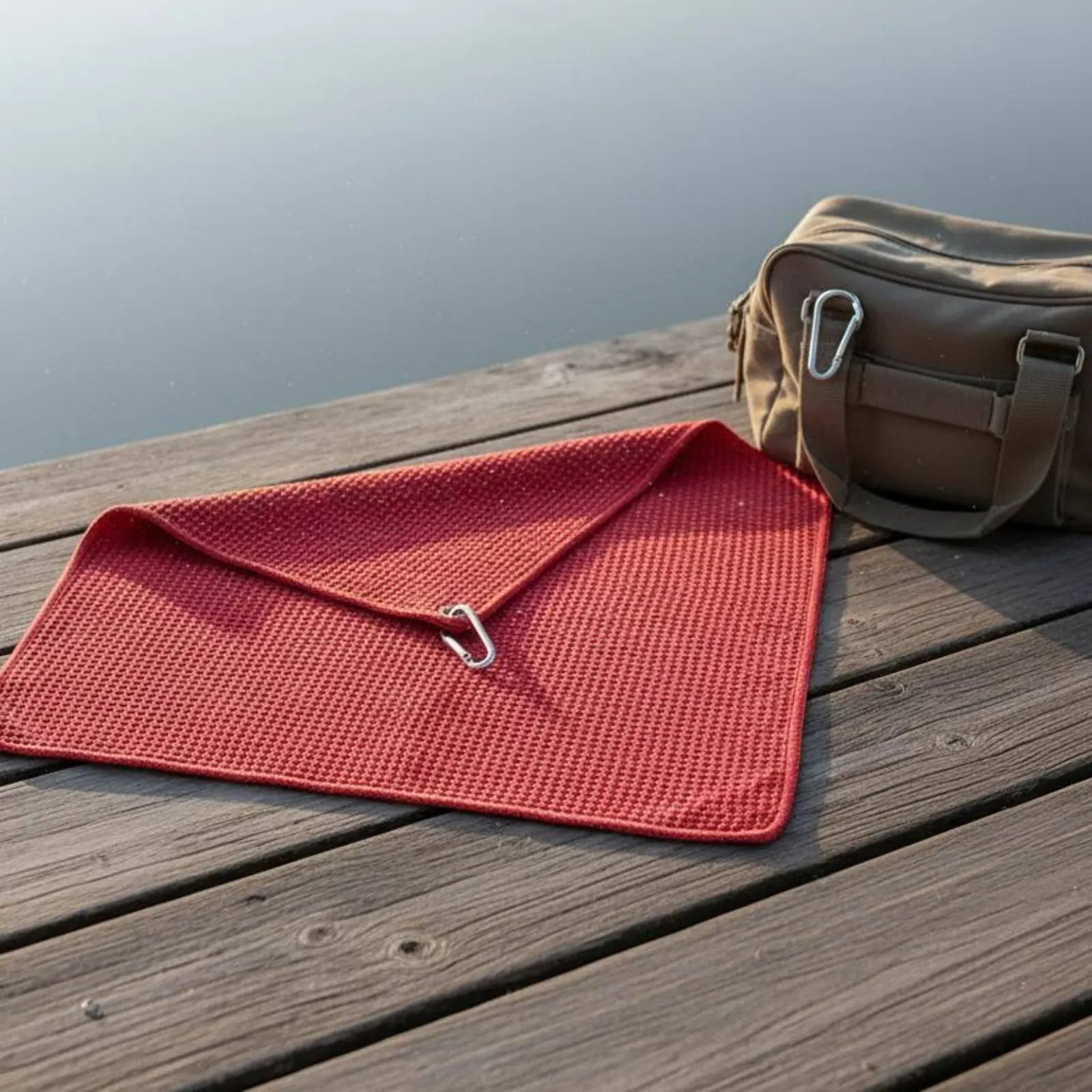 

Fishing Towel Highly Absorbent Hanging Fishing Cloth Honeycomb Weave Towel with Fastener Non-Shedding Non-Shedding Outdoor Gear