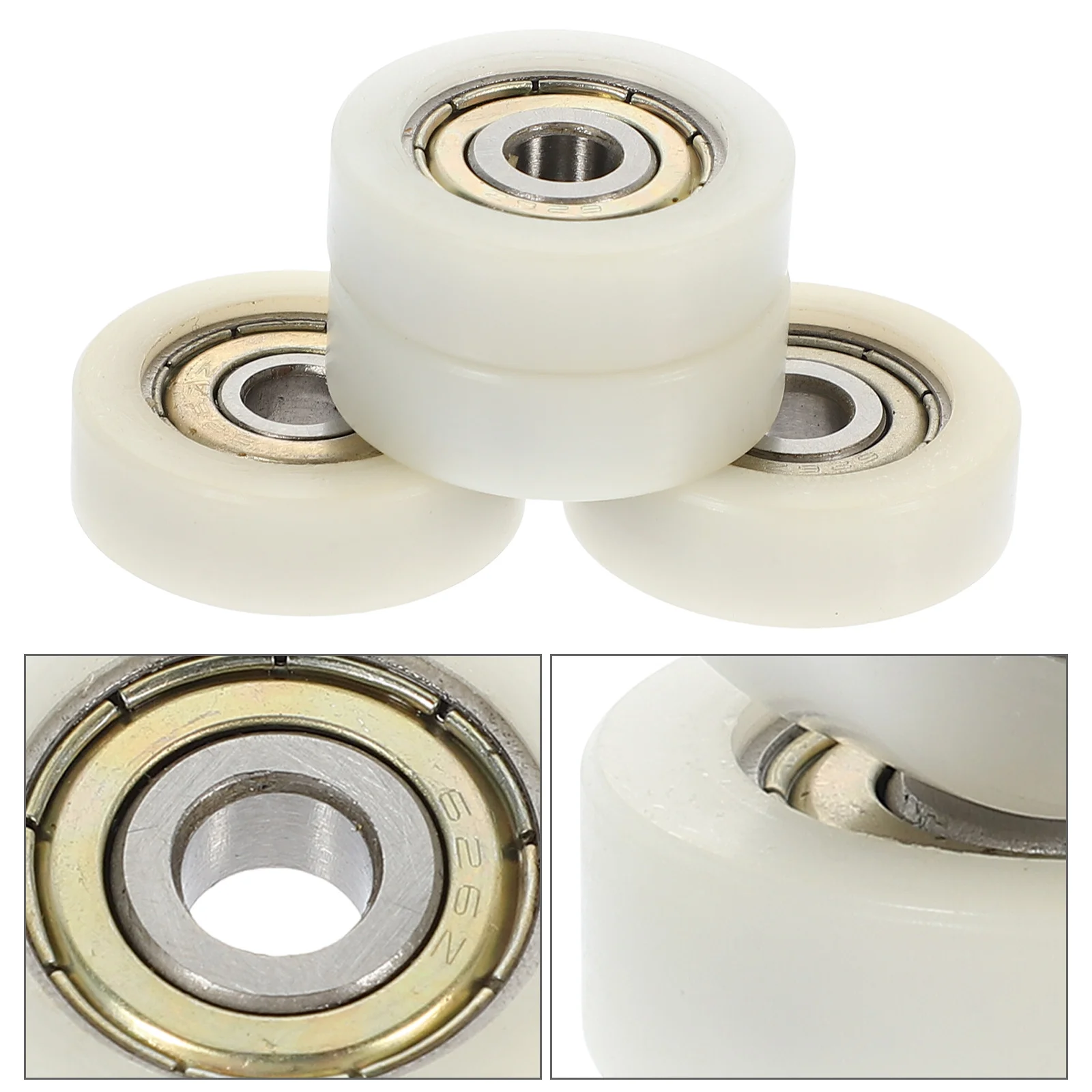 4 قطعة تحمل بكرة الأسطوانة الثقيلة انزلاق الباب عجلة استبدال الأخدود الصلب النايلون دائم المسار انزلاق بوابة الأسطوانة #4