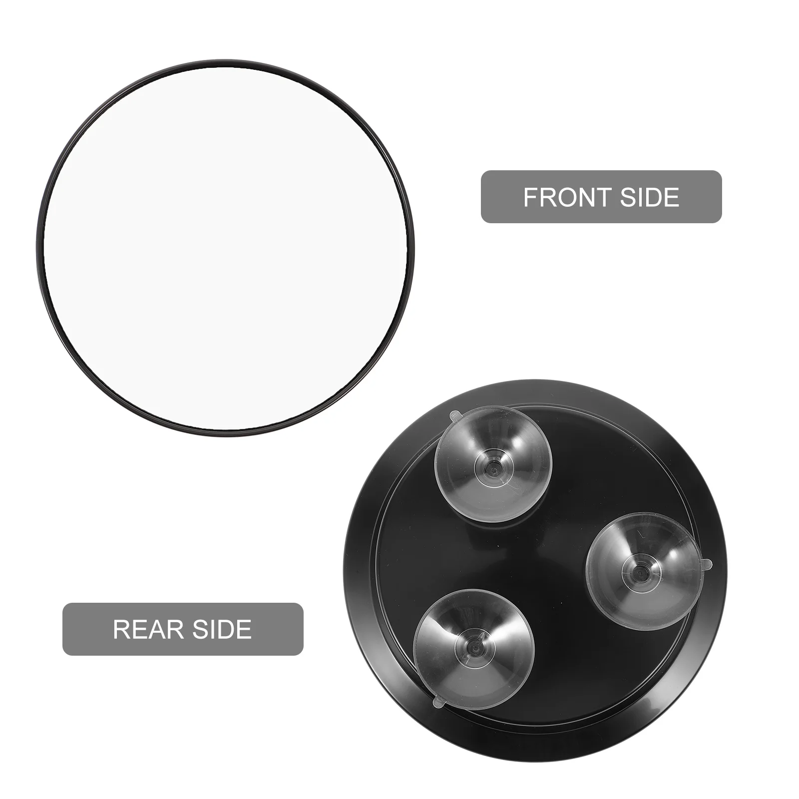 Espelho de ampliação de lado único, ventosa sem pregos, redondo, prático, portátil, espelho de maquiagem para vaidade, banheiro, quarto