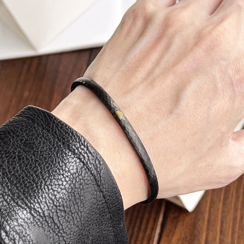 

Trendy Black with Gold Detail Casual Bangle