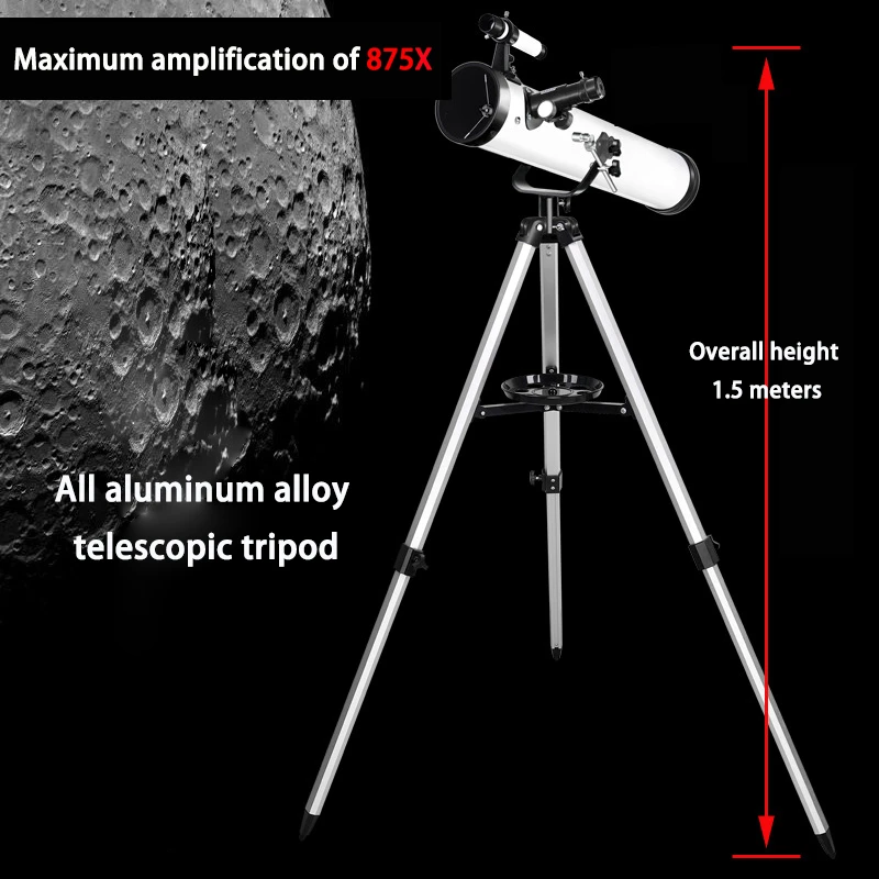 114MM Large Caliber Telescope Astronomical Refracting Portable Travel for Astronomy Beginners Kids Adults