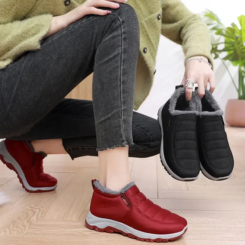 

2024 Hot Winter Men and Women Thick Soled Warm Snow Boots, Suitable for The Elderly Leisure and Comfortable Cotton Shoes