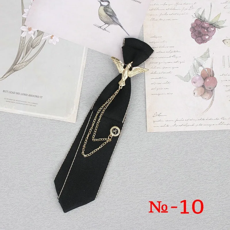 Handgemachte schwarze Band Krawatte Kristall Strass Schmuck Männer Shirts heiße neue Mädchen Jungen Kragen Krawatten Schuluniform Frauen Krawatte – Detail 11