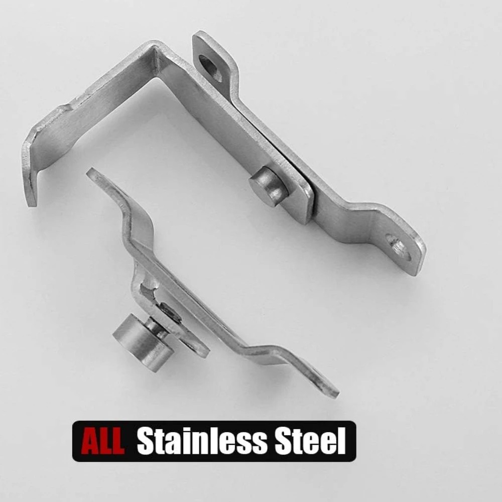 Flip Door Latch 90 Degree Heavy Duty Stainless Steel Bar Gate Latches Safety Door Lock Brushed Finish