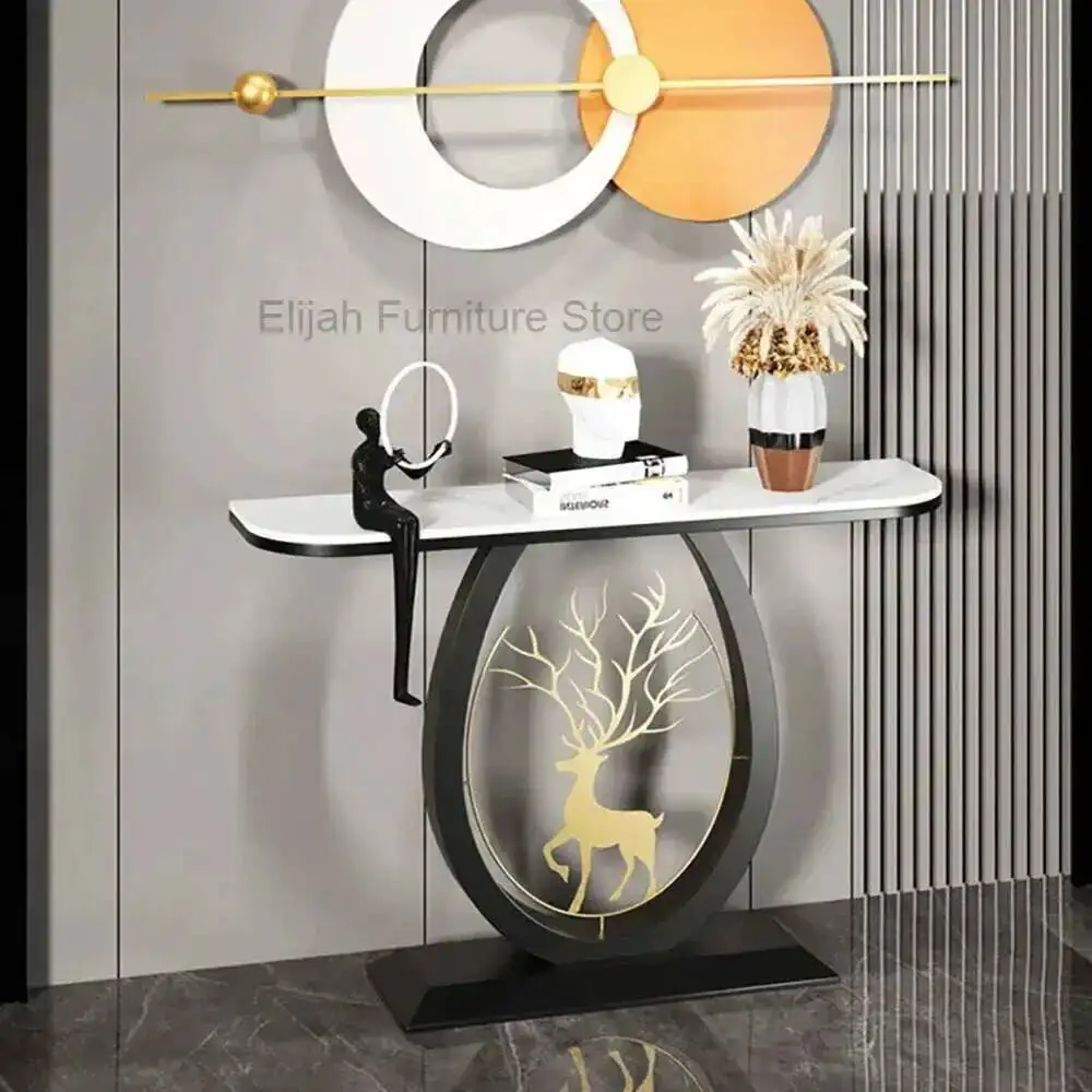 

Nordic Entrance Tables Hall Luxury Metal Console Lobby Nordic Console Table Midcentry Modern Consolle Ingresso Home Furniture