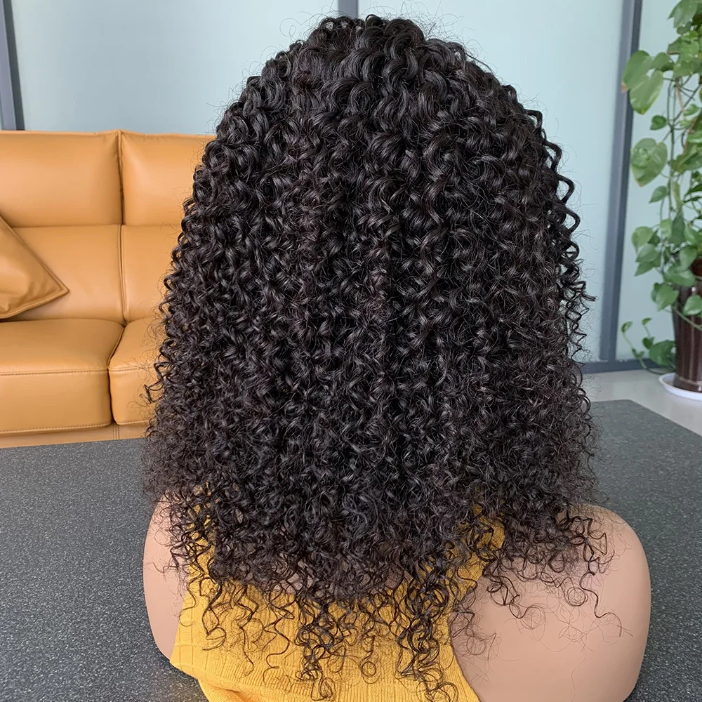 วิกผมลูกไม้แบบลอนลึก วิกผมแท้ ความหนาแน่น 200% วิกผมหยิกสำหรับผู้หญิง วิกผมลูกไม้แบบ HD 13x4 วิกผมลูกไม้แบบหยิกฟู ลดราคา