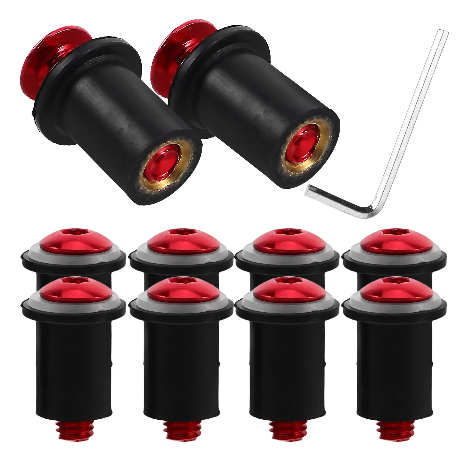 

10pcs Motorcycle Windscreen Screws Universal Mounting Bolts Decorative Nuts For Motorbike Fairing Fastener Kit Windshield Repair