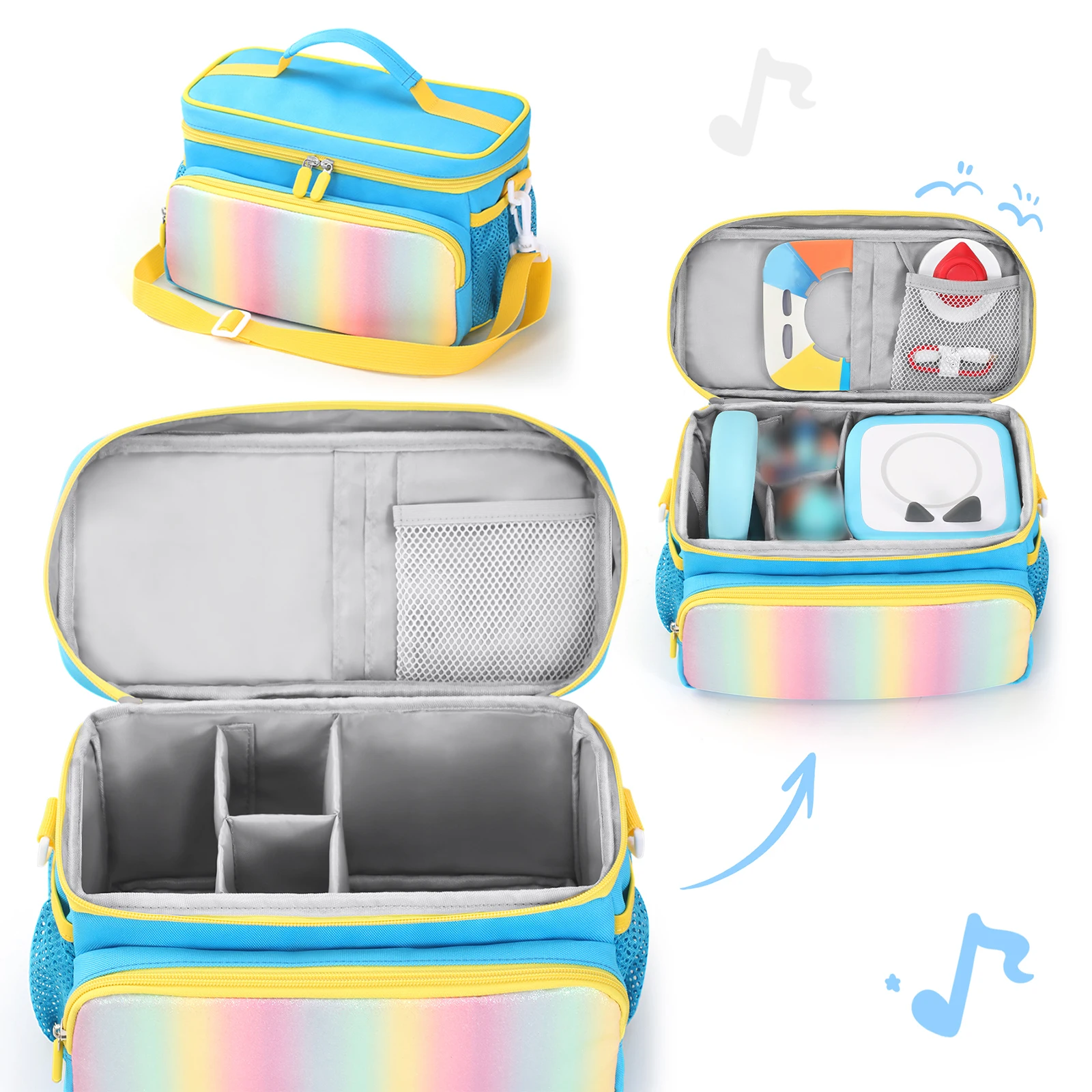

For Toniebox 2/1 Charging Station Organizer with Shoulder Strap & Handle Storage Travel Case Waterproof Audio Player Accessory