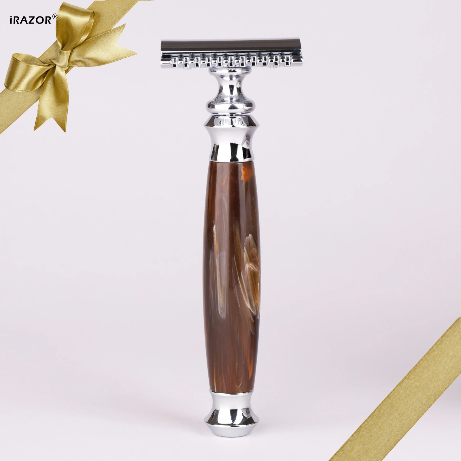 ماكينة حلاقة آمنة كلاسيكية مزدوجة الحواف من iRAZOR للرجال مع 10 شفرات ممتازة ومقبض مريح من الراتنج الأكريليك مجموعة هدايا أدوات الحلاقة #2