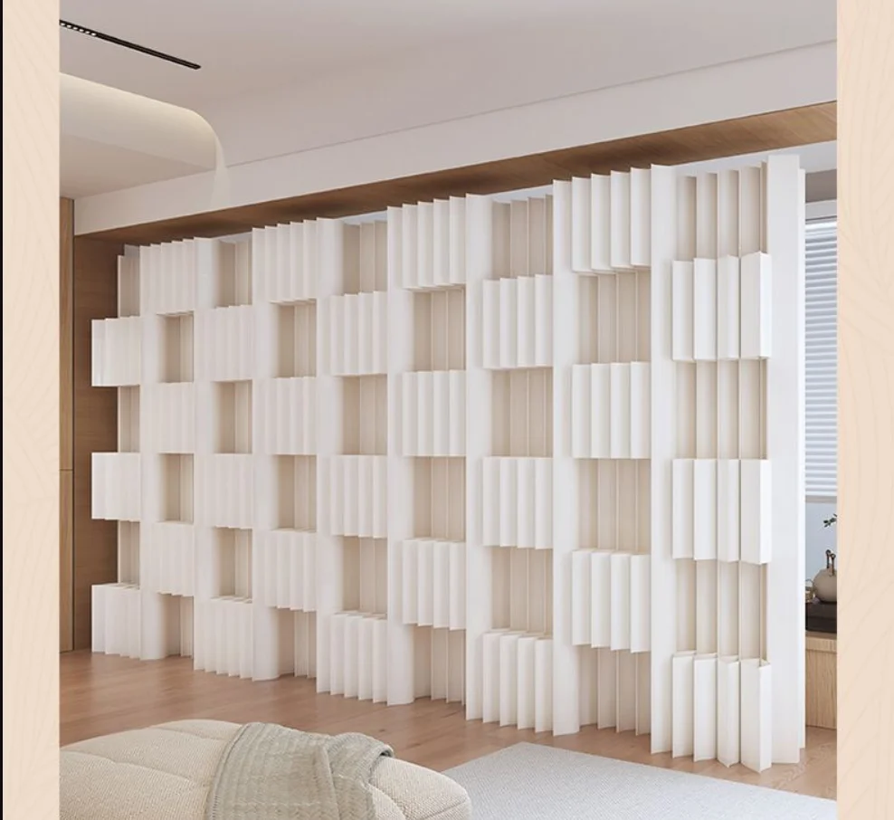 

2M Height Creative Home Decor White Organ Paper Wall Screen Room Dividers Office Partition Removable Folding Baffle