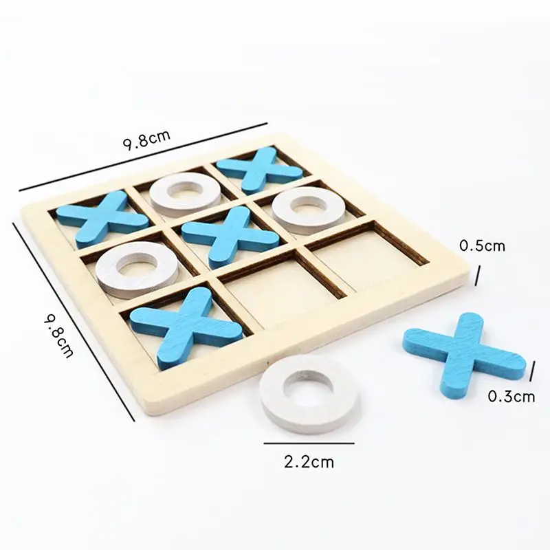 《Nest Picks》Wooden Tic Tac Toe Game Educational Design For Family Game Night Kids Parties Camping Travel Activities