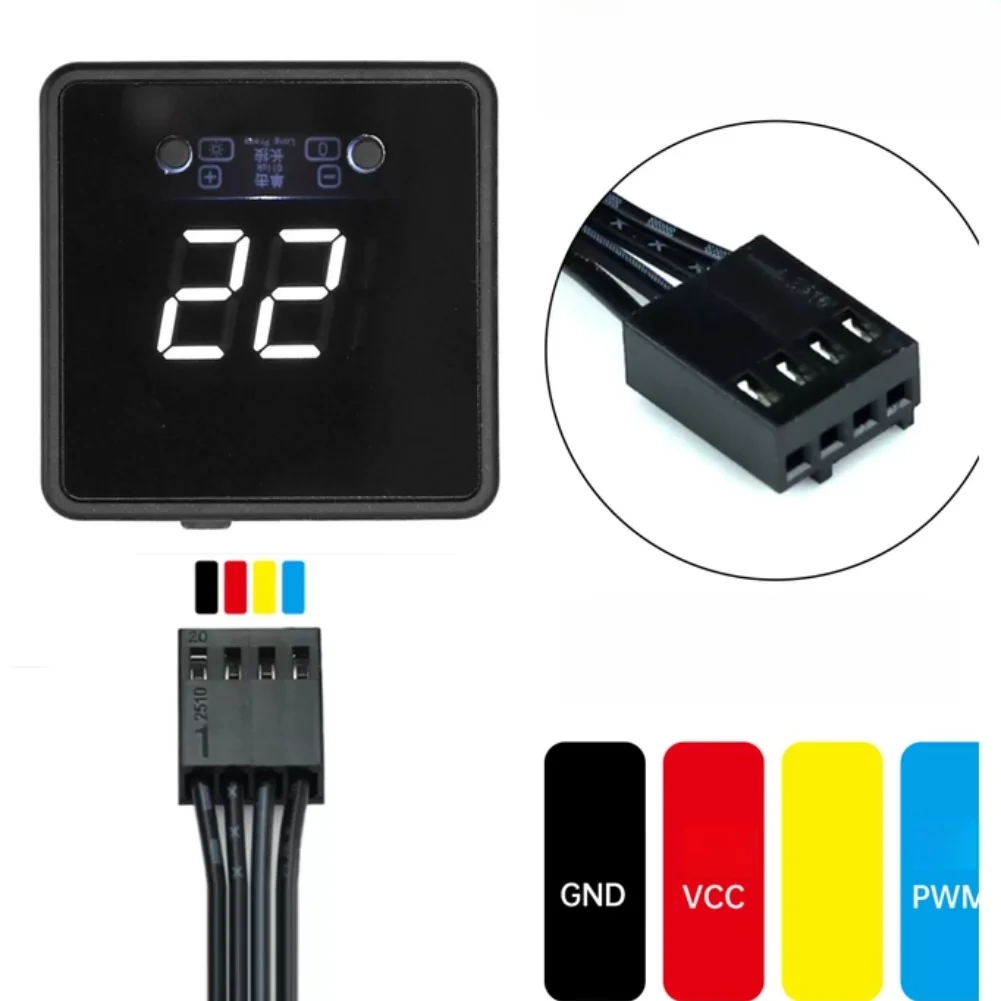 5/12/24V PC For PWM Fan Controller With Digital Speeds Control & Display DC5521 For DIY Cooling System Router Small Case