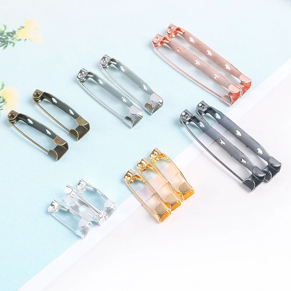 

20pcs 15-40mm Safety Pins Brooch base Findings Brooch Clip Pins Blank Base For Jewelry Making DIY Clothing Accessories