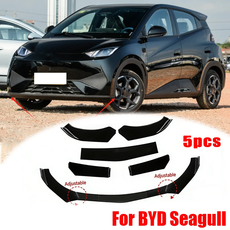 

5Pcs ABS Material Universal Car Front Bumper Separator Bumper Lip Body Kit Duck Lip Separator For BYD Seagull Car Accessories