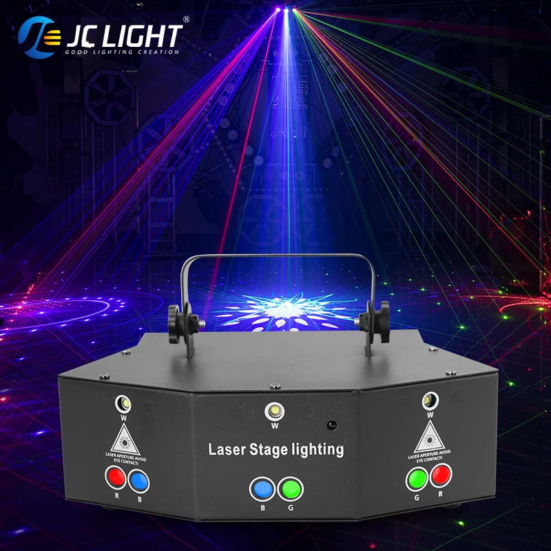 Jc Licht 9 Ogen Laser Licht Effect Licht Scan Projector Led Rgb Dmx Controle Voor Ktv Dj Disco Bar House Party Nieuwkomers