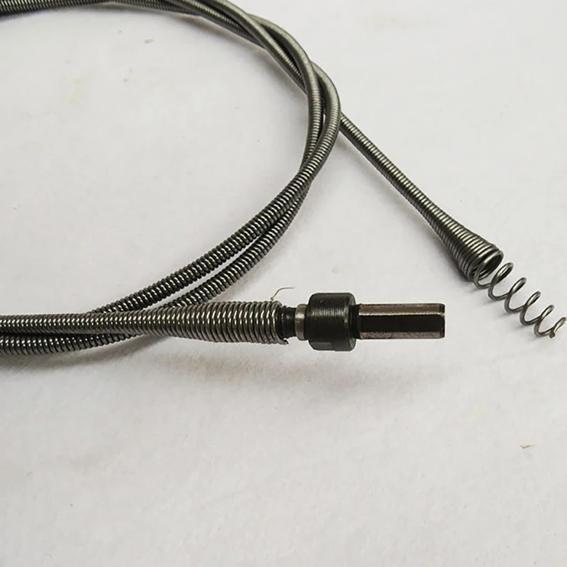 

6mm Pipe Dredge Spring Drain Cleaning Tool with Connector for Kitchen Toilet Sewer Floor Drain 1-6m