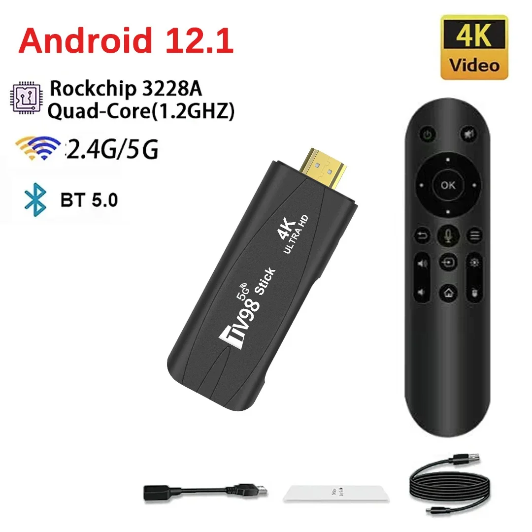 Dispositivo de TV inteligente TV98, decodificador con Android 2,4, RK3228A, cuatro núcleos, compatible con vídeo HD 4K, reproductor multimedia 5,8/7,1G, 1 GB + 8 GB, 2 GB + 16 GB