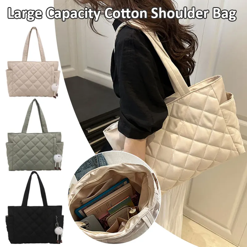 حقيبة كتف ذات سعة كبيرة للنساء على الطراز الكوري مع قلادة للعمل والمكتب والتنقل للاستخدام اليومي غير الرسمي #1