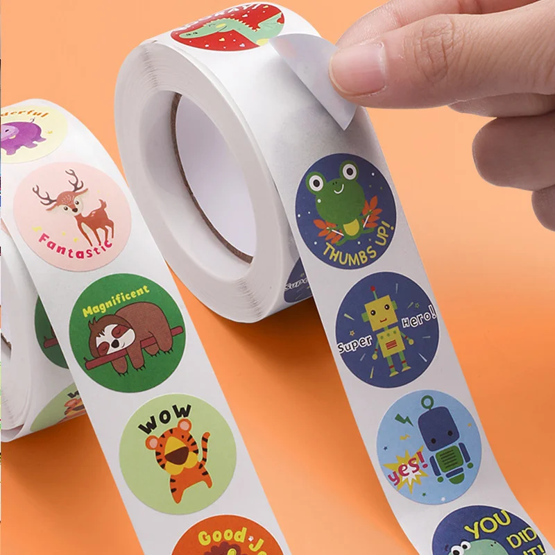

School Reward Safe Teacher and harmless Stickers Cute Cartoon Animal Stickers 500pcs Motivational Stickers Cartoon Stickers