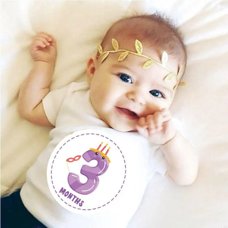 12 PCS Baby Monthly Milestone Stickers حديثي الولادة شارات البطن