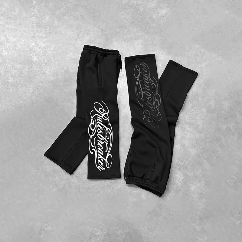 

Y2K хип-хоп трендовые спортивные штаны с надписям логотипа и принтом, удобные спортивные штаны на шнурке для мужчин и женщин, повседневная модная уличная одежда