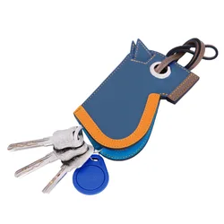 fashion Armored horse head Hand sewn genuine leather Key Chain Household Lock Universal Bag Car Protector bag Accessories