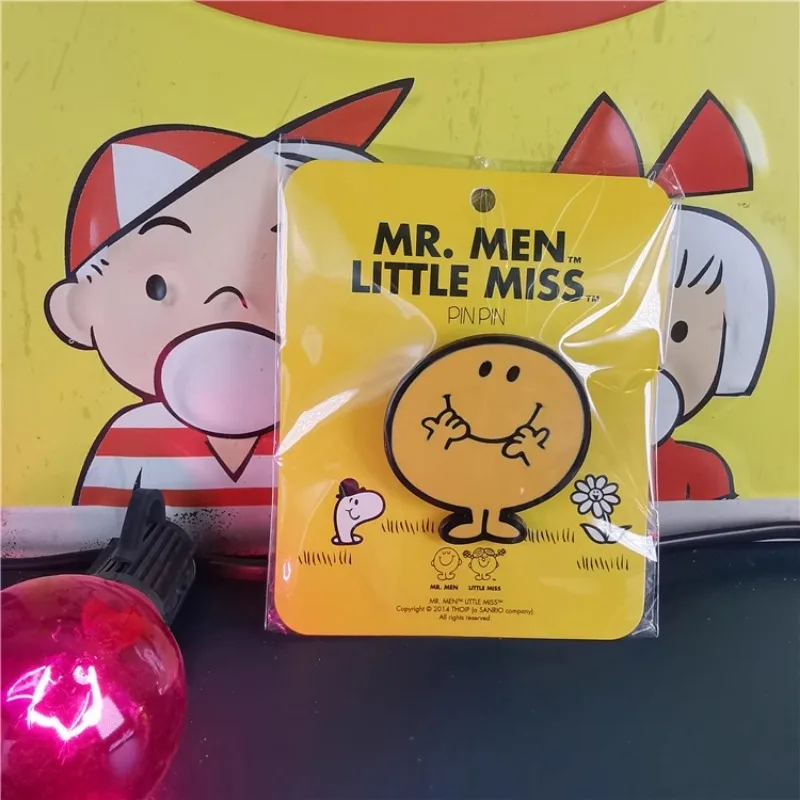 Originale Disney Mr.Men and Little Miss Anime Figure Cute Alloy smalto Badge spilla Kawaii Figure Toys Collection Gift