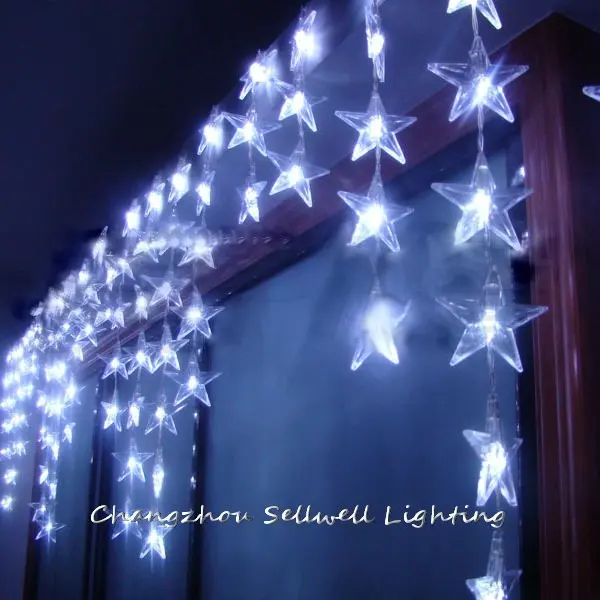 New Navidad Christmas Decorations For Home Great!showcase Decoration Entrance 90pcs Five Pointed Bead Curtain Lamp H184