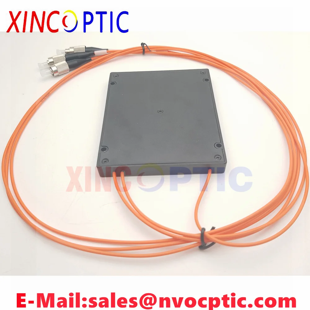 850nm 1x2 MM FBT Fiber Coupler,1X2 FBT-MM-850-50/125-50-50-20-10-FU Multimode Fibre Optic Splitter,FC/UPC,1M,2.0mm,100*80*10mm
