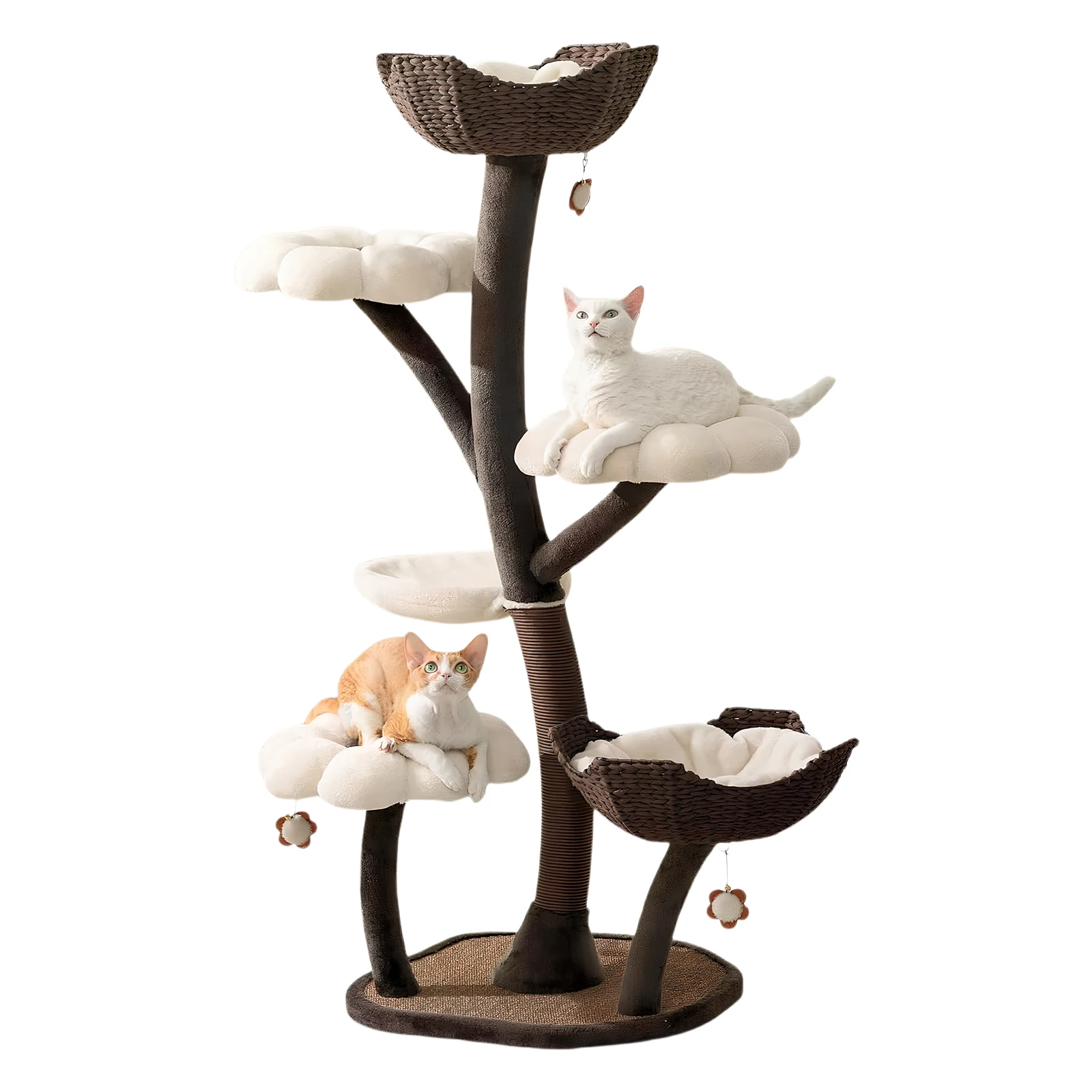 

59In Luxury Flower Cat Tree Washable Indoor Cat Climbing Nests Dtachable Cute Climb Frame Beds for Large & Multi-Cat Homes