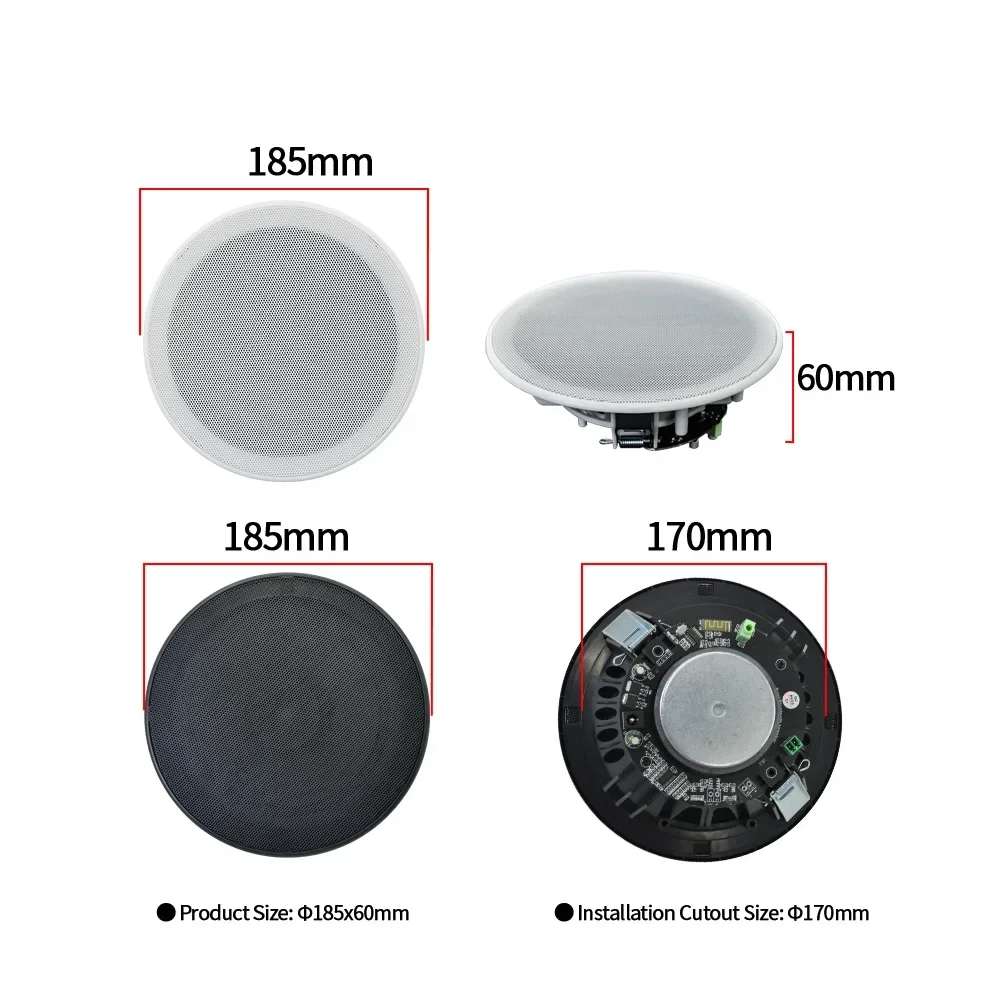 3pcs Bluetooth Ceiling Speaker Active Loudspeaker HiFi Stereo Built-in Class D Digital Audio Amplifier Home Theater Sound System