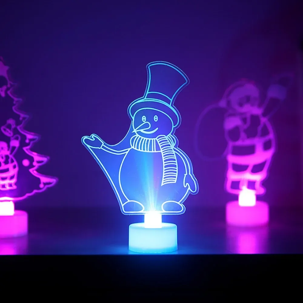 1Pc Christmas Ornaments Colorful LED Decorative Lights Christmas Tree Decorations Party Supplies Christmas Night Lights Gift