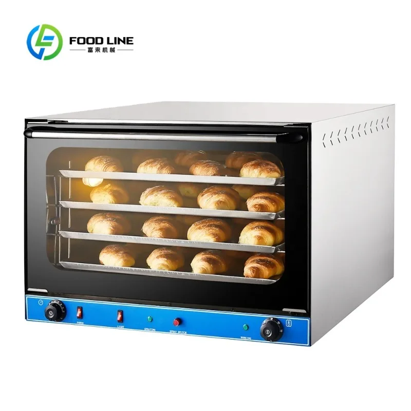 

Customized Commercial Bakery Oven 4 Trays Electric Baking Convection Oven for Bread Tart Biscuit Baking Equipment for Cakes