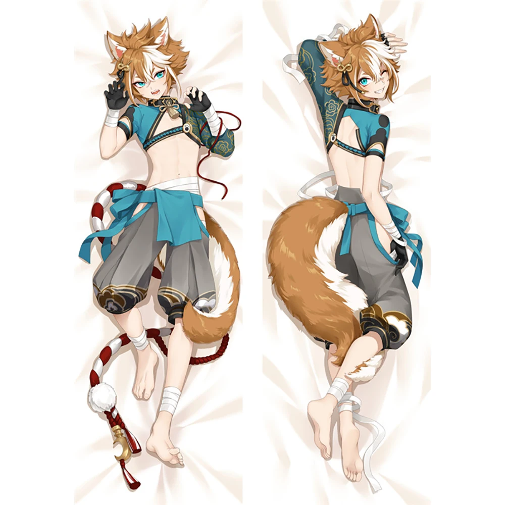 

50x180cm Game Genshin Impact Gorou Cosplay Dakimakura Cushion Cover Hugging Full body Pillow Case Cool Man Bedding Pillow Cover