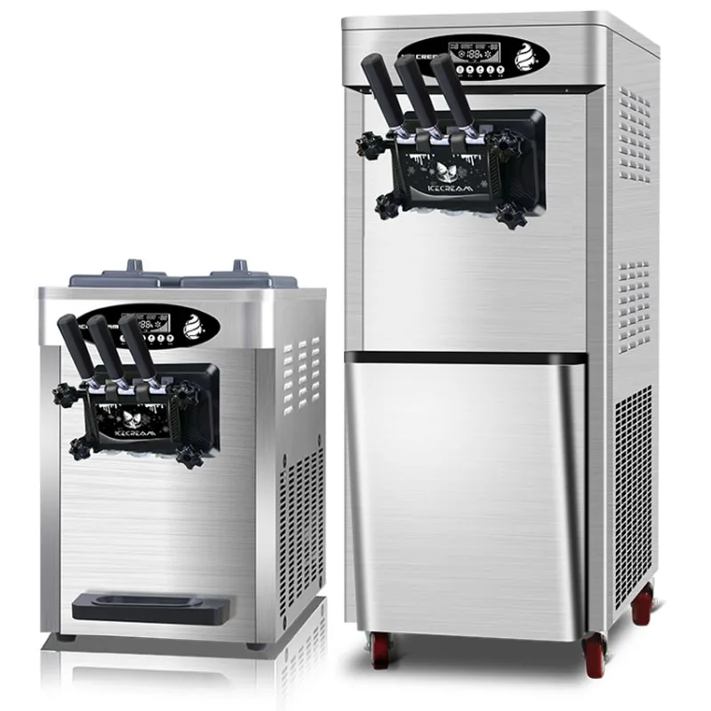 Ice Cream Maker Commercial Upgrade Puffed Automatic Cleaning Three-Headed 2+1 Mixed Flavor Freeze Sundae Cone Machine