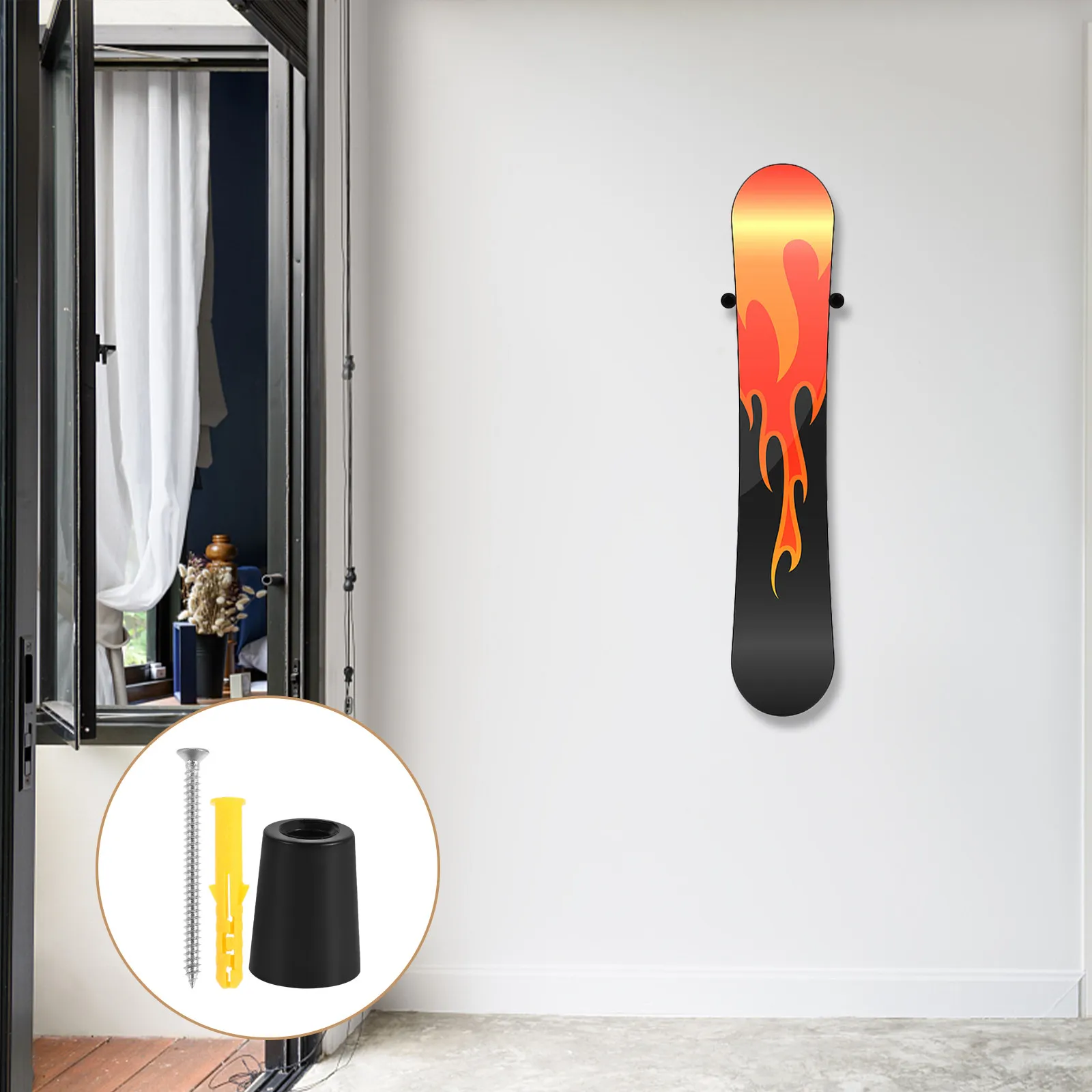 

1Set Vertical Ski Wall Mount Rack Heavy Duty Snowboard Storage Holder for Garage Basement Lodge Space Saving Wall Mounted Ski