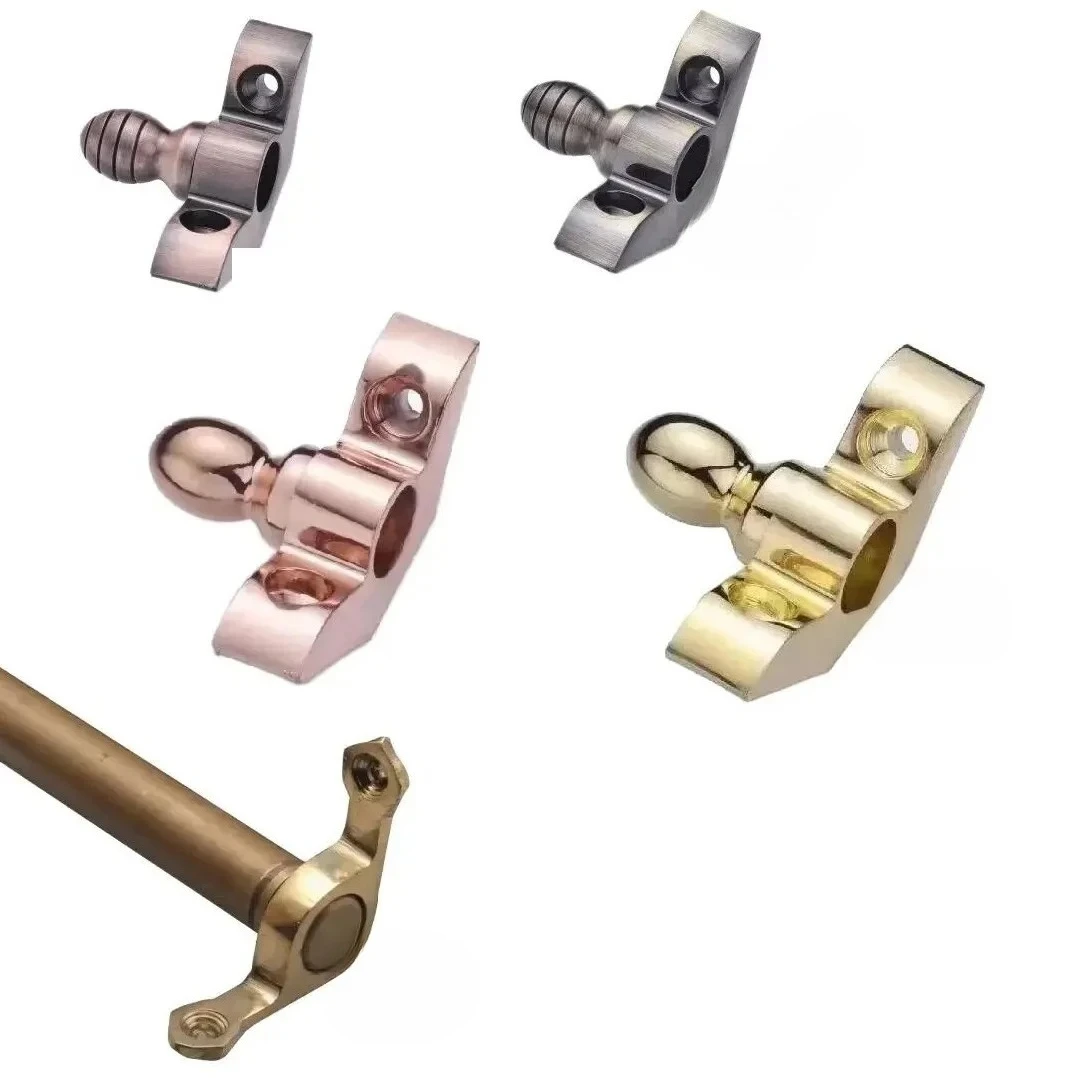 

2Pcs(1Pair) Stair Rod Carpet Holder Brackets With End Finial-----NO Rod Included