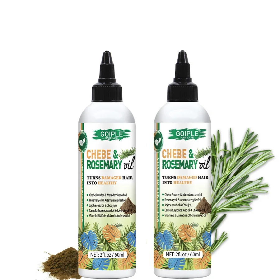 GOIPLE Aceite esencial de Chebe y romero Producto para el cabello hidratante y nutritivo que promueve el aceite para el cabello saludable Acondicionador suave y brillante