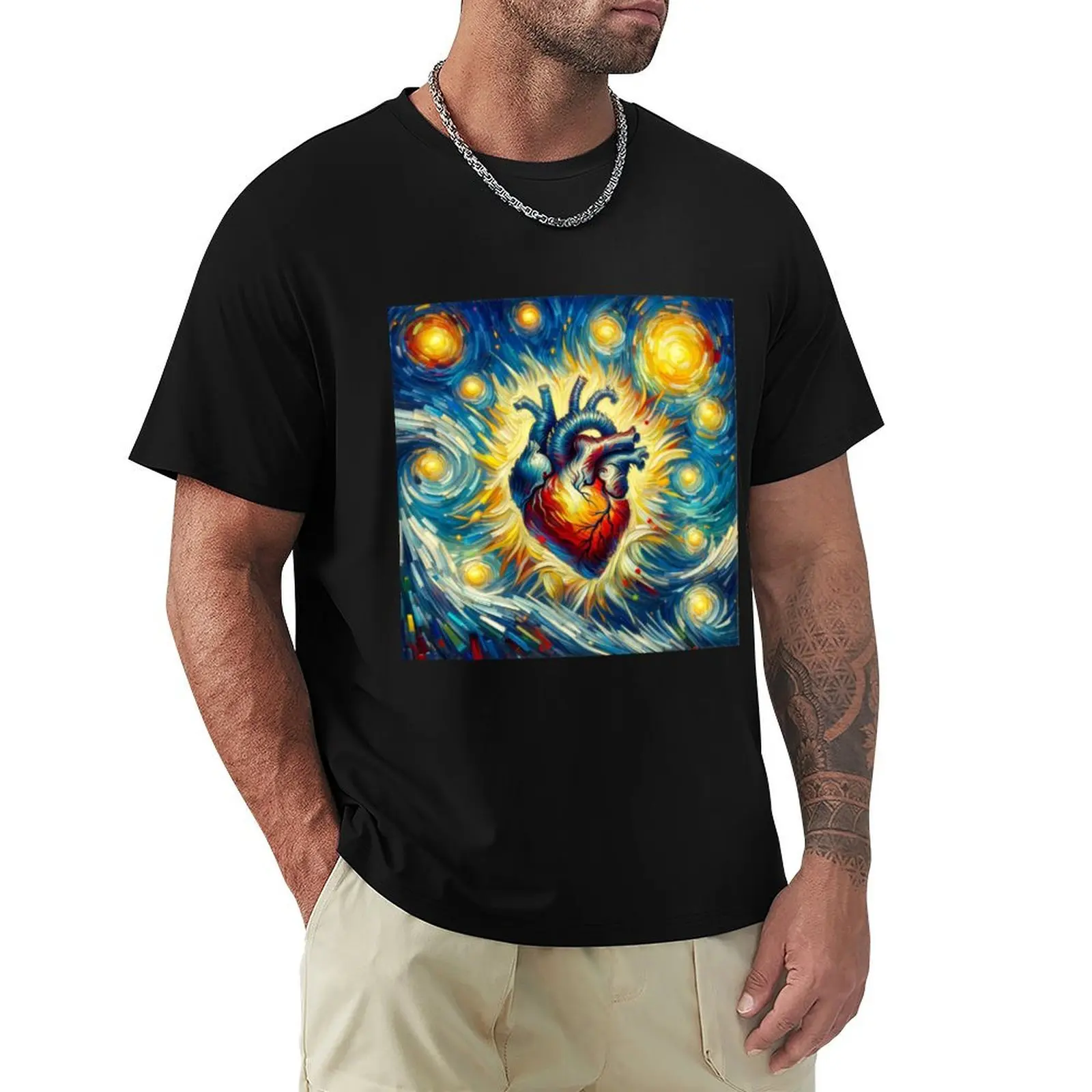 Starry Anatomical Passion T-Shirt Minimalist Casual Short Sleeve Top