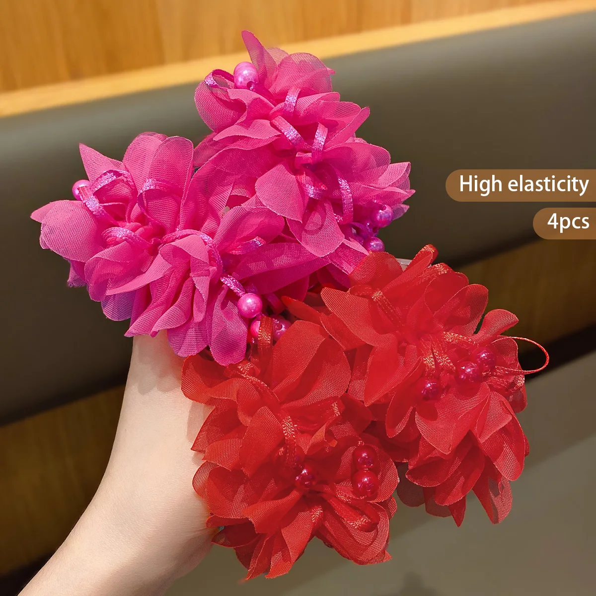 4 cute and sweet headband hair accessories with elastic bands suitable for daily use