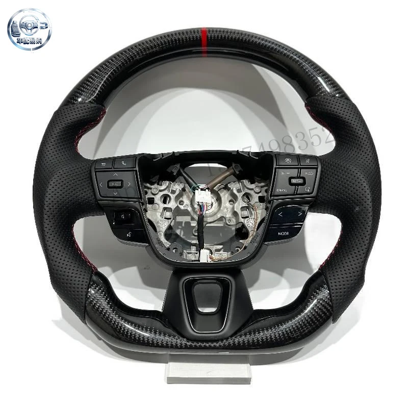 Brand New Carbon Fiber & Black Perforated Leather Steering Wheel, Direct Fit for Toyota Camry Alphard 40 Series 9th Gen