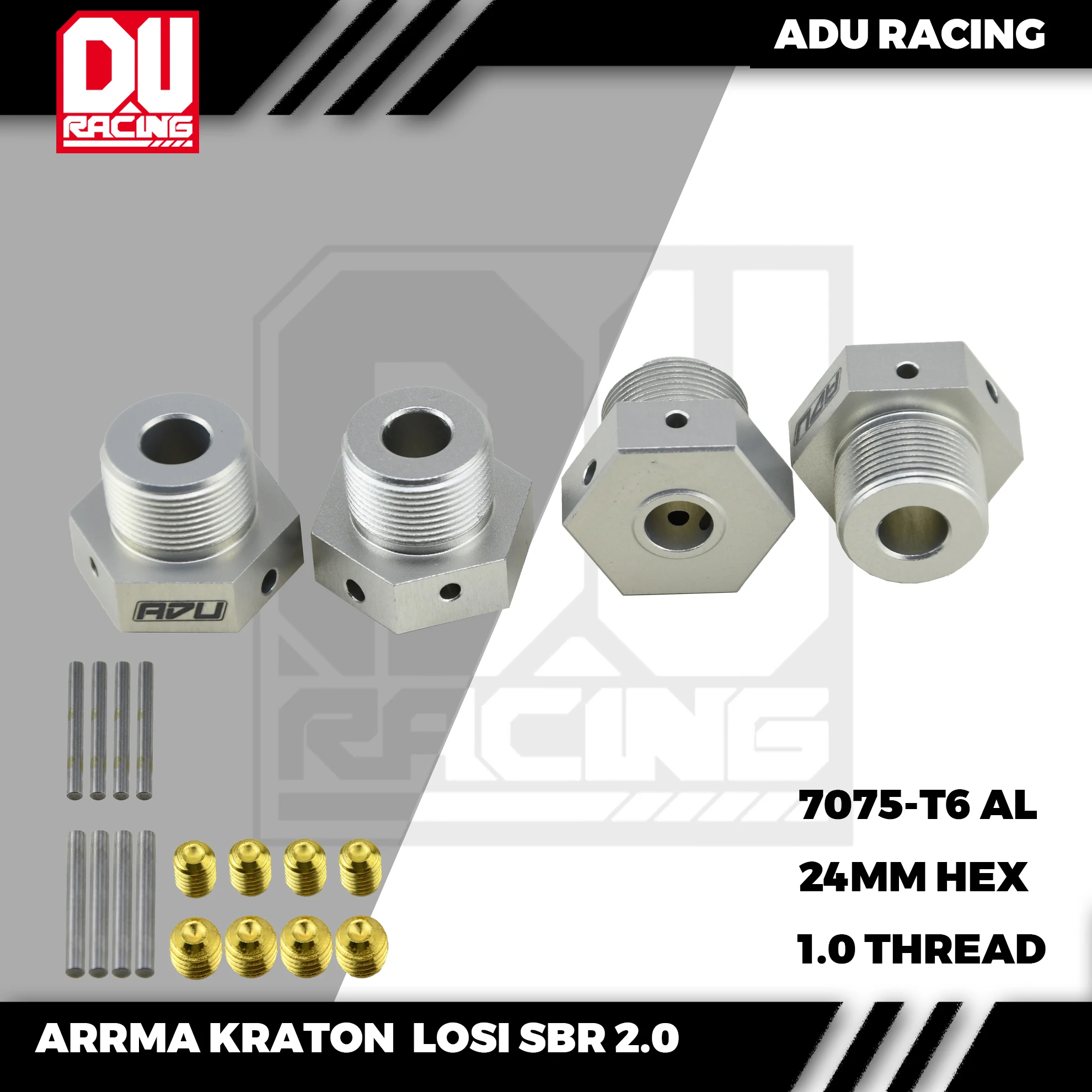 ADU RACING 7075-T6 24mm HEX  Hub Adapter FOR ARRMA KRATON OUTCAST LOSI SBR2.0 MX07