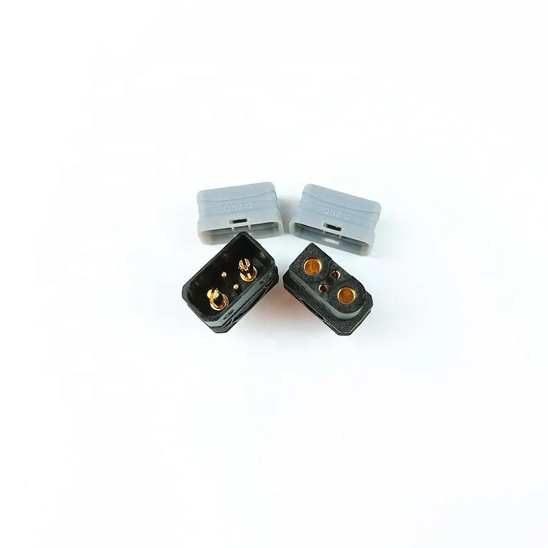 10PCS QS2 2mm Anti Funken Männlich Weiblich 30A Vergoldet Rundstecker Stecker Mit Signal Pin Für RC lipo Batterie Drone Boot Auto