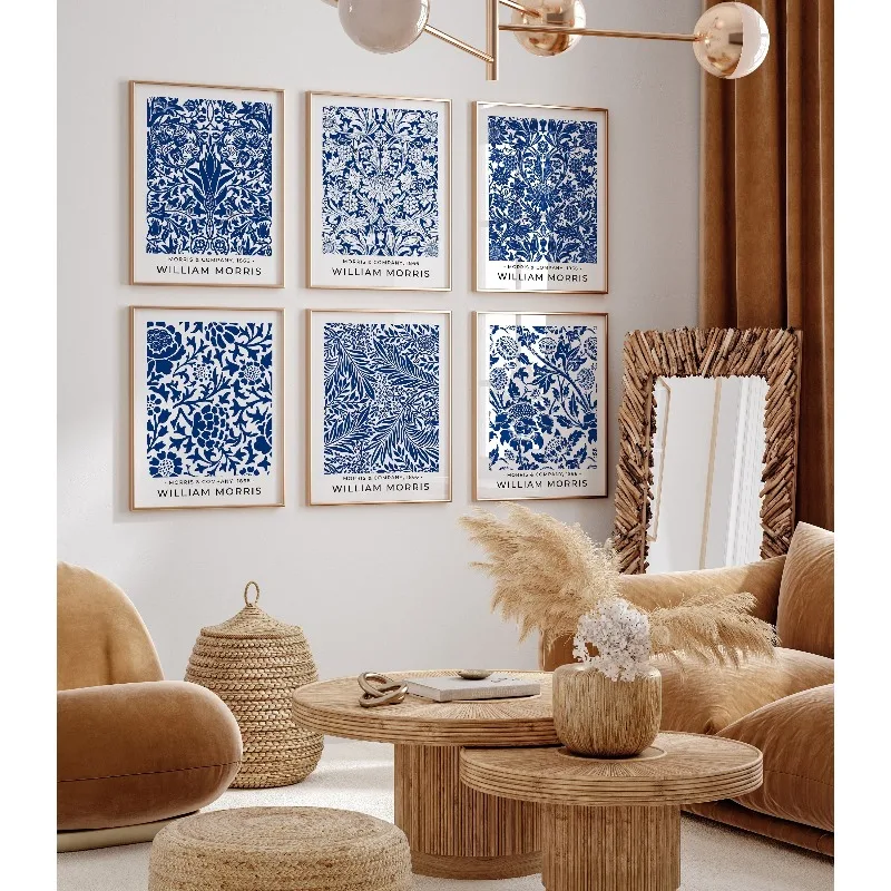 William Morris Canvas Painting Exhibition Poster Set Vintage Art Print Wall Art Retro Home Decor Living Room Aesthetic Gifts