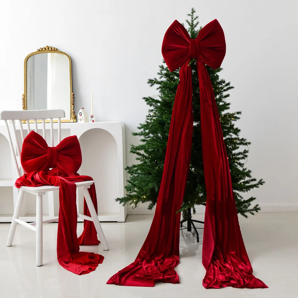 

Flannel Bow Decoration with Oversized Design and Adjustable Tail Suitable for Wedding and Birthday Party For Backdrops
