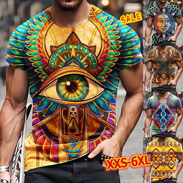 New summer 3D Abstract Print Short Sleeve T-shirt Men's Casual Creativity T-shirt