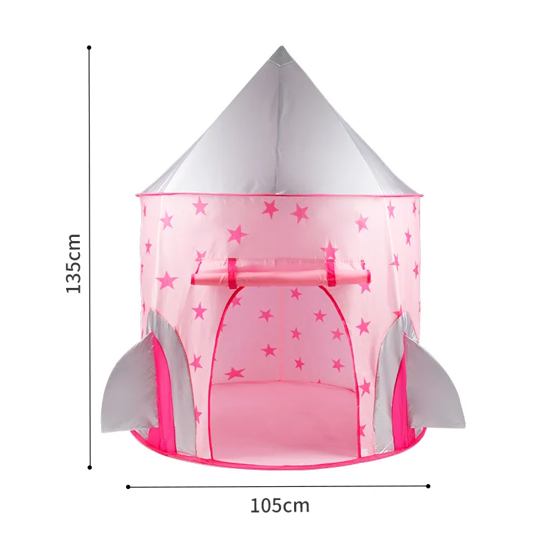 1Pc Dreamy Starry Rocket Kids Play Tent, cartoon yurt style baby play house, durable fun toy pool ideal as nice gift
