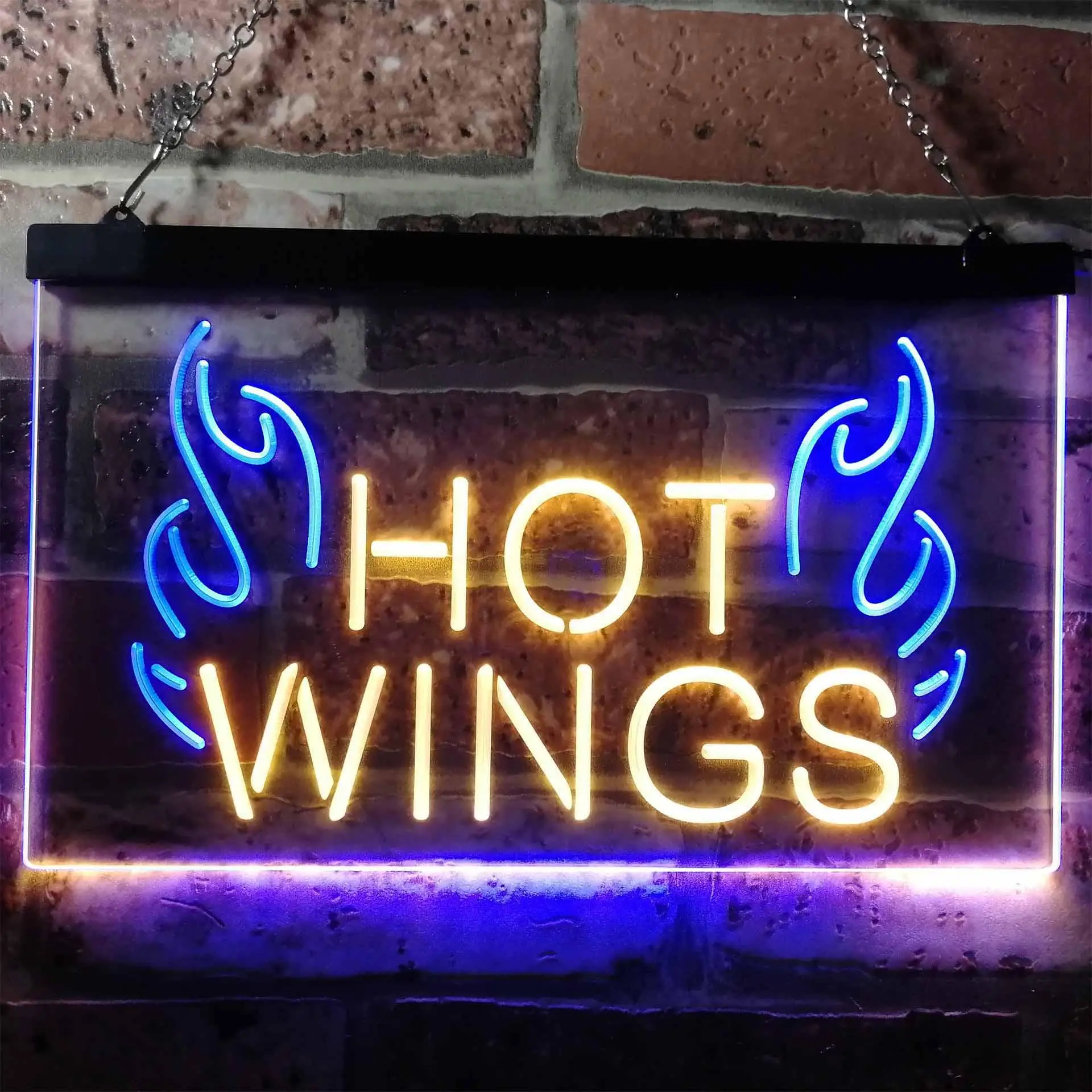 

Двухцветная светодиодная неоновая вывеска Hot Wings on Fire st6-i3154